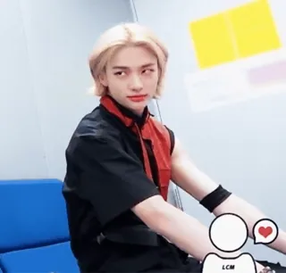 😡 LCM person, male, blond hair, kpop, celebrity telegram sticker