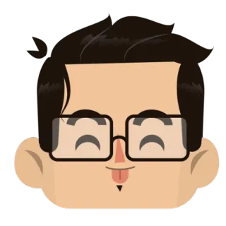 😋 Person, Porträt, Cartoon, Gesicht, Brille, Zunge telegram sticker