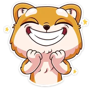 😁 criceto, animale, carino, cartone animato, felice, kawaii, adesivo whatsapp sticker