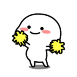 💪 การ์ตูน, เชียร์ลีดเดอร์, พู่เชียร์, น่ารัก, ตัวละคร, สติกเกอร์ telegram sticker