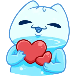 ❤️ 고양이, 하트, 귀여운, 만화, 스티커, 사랑, 발렌타인데이 telegram sticker