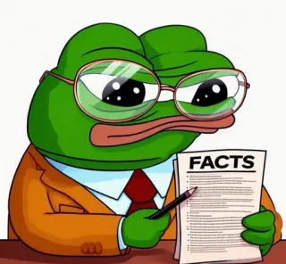 🌟 Pepe the Frog FACTS pepe, rana, fatti, meme, cartone animato, occhiali telegram sticker