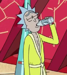 🍾 Rick Sanchez Rick and Morty rick and morty, rick sanchez, drinken, cartoon, adult swim telegram sticker