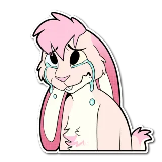😢 pink rabbit whatsapp sticker