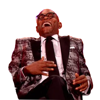 😄 Samuel L. Jackson, actor, laughing, celebrity, portrait whatsapp sticker