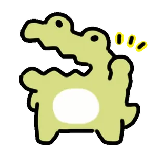 ⭐ crocodile, dessin animé, animal, mignon telegram sticker