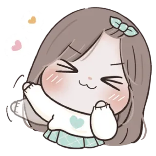 🌙 cartoon, meisje, schattig, hart, kawaii, anime whatsapp sticker