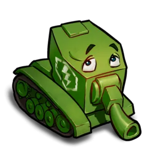 😏 carro armato, esercito, veicolo, cartone animato, militare telegram sticker