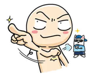 😎 การ์ตูน, ชี้, ตัวละคร, โกรธ, ภาพประกอบ, ตลก telegram sticker