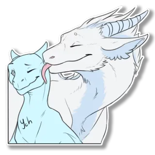 💙 Ych dragão, fantasia, fofo, ilustração, adesivo, réptil, desenho animado, animal telegram sticker