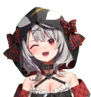 🎣 Chloe Sakamata anime, vtuber, sakamata chloe, virtual youtuber, cute, wink telegram sticker