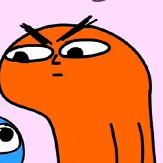 ✨ orange, cartoon, character, funny, angry whatsapp sticker