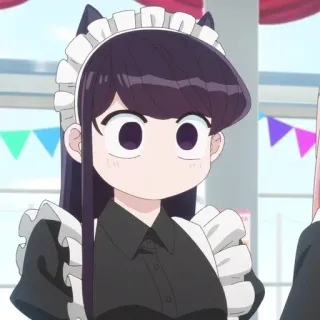 ☁️ Komi Shouko Komi Can't Communicate Anime, Komi Can't Communicate, Komi Shouko, Maid, Orelhas de gato, Fofo telegram sticker