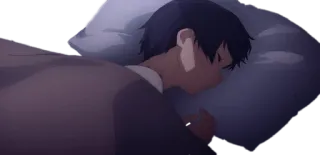 😴 sleeping, bed, anime, night, boy telegram sticker