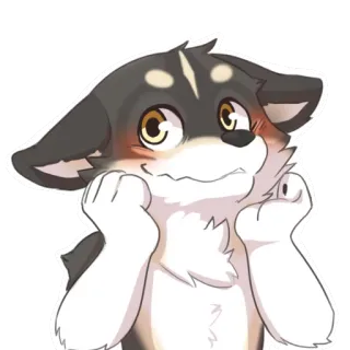 😳 dog, animal, puppy, cute, cartoon, sticker telegram sticker