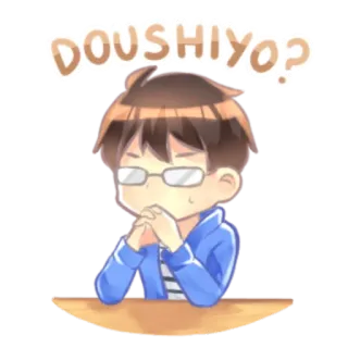 😀 DOUSHIYO? anime, character, doushiyo, sticker, worried, question telegram sticker