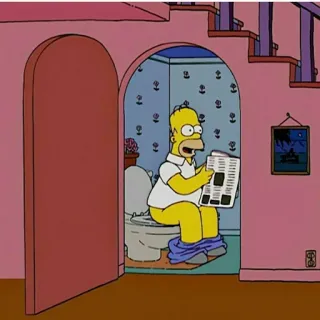 🚽 Homer Simpson The Simpsons Homer Simpson, Cartoon, Toilette, Zeitung, Badezimmer, Animation whatsapp sticker