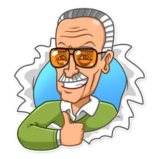👍 Stan Lee stan lee, marvel, comic book creator, thumbs up, cartoon, sticker telegram sticker