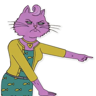 🔪 Princess Carolyn BoJack Horseman кот, мультфильм, указывает, персонаж, анимация telegram sticker