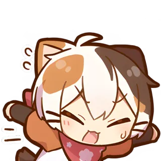 😣 움움 fofo, kawaii, gato, chibi, anime, mangá, adesivo whatsapp sticker