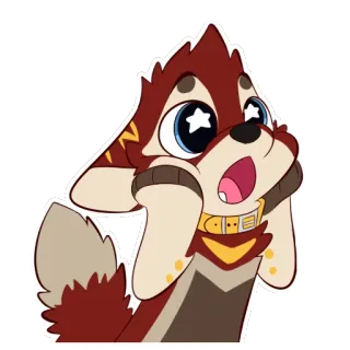 ⭐️ perro, cachorro, lindo, dibujo, animal, emocionado, pegatina telegram sticker