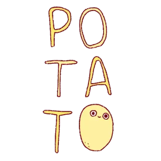 🥔 POTATO картофель, еда, овощ, мультфильм telegram sticker