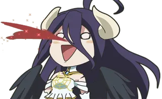 😍 Albedo Overlord anime, fantasy, albedo, overlord, demon, kawaii, chibi telegram sticker