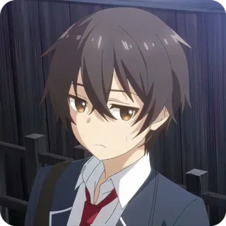 😒 动漫, 男孩, 校服, 卡通, 角色, 肖像 telegram sticker
