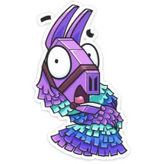 😱 Lama, Lila, Tier, Cartoon, Aufkleber telegram sticker