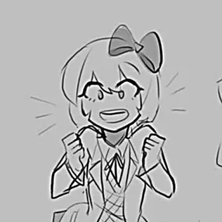 🍓 Sayori Doki Doki Literature Club! anime, manga, ddlc, cute, excited telegram sticker