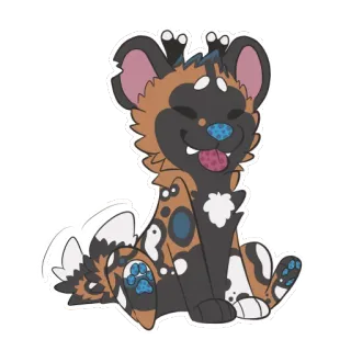 😜 chien, mignon, animal, autocollant, dessin animé, art whatsapp sticker