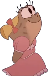 🙃 rana, cartone animato, vestito, animale, personaggio telegram sticker