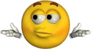 🤫 Emoji, Wzruszenie ramionami, Niepewny, Pytanie, Niepewny, Wątpliwość telegram sticker