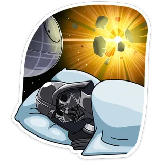 🥺 Darth Vader Star Wars ダースベイダー, スターウォーズ, 睡眠, 夢, デス・スター telegram sticker
