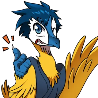 👍 cartoon, vogel, personage, dier, illustratie, digitale kunst telegram sticker