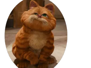 🤔 Garfield cat, cartoon, orange cat, Garfield telegram sticker