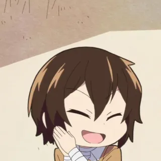 🧳 Osamu Dazai Bungou Stray Dogs Anime, Chibi, Manga, Personnage, Souriant, Mignon telegram sticker