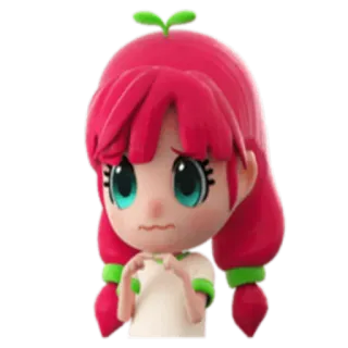 ☹ Desenho animado, Menina, Fofa, Triste, Preocupada telegram sticker