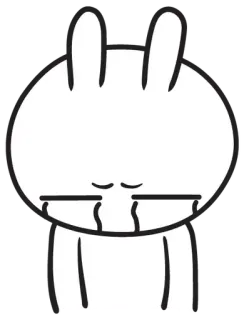 😭 królik, zwierzę, smutny, płaczący, ilustracja telegram sticker