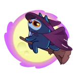 🏃 sorcière, chat, vol, balai, magie, dessin animé whatsapp sticker
