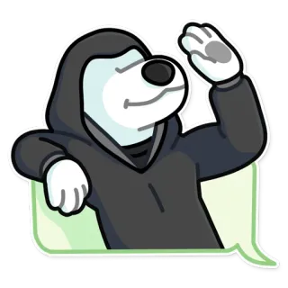 👋 การ์ตูน, สัตว์, ตัวละคร, สุนัข, เสื้อฮู้ด, คลื่น telegram sticker