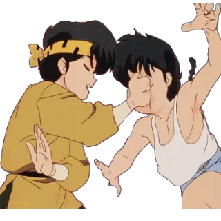👊 Anime, Pelea, Puñetazo, Años 80, Artes marciales whatsapp sticker