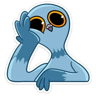 😓 การ์ตูน, นก, นกพิราบ, สัตว์, ภาพประกอบ, น่ารัก telegram sticker