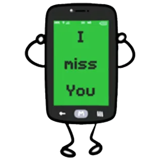 ☹ I miss You vermisst, Handy, vermiss dich, Liebe, Cartoon, Nachricht whatsapp sticker