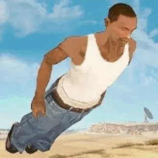🔪 CJ Grand Theft Auto: San Andreas gta, แซนแอนเดรียส, วิดีโอเกม, ตัวละคร telegram sticker