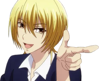 😉 аниме, мультфильм, блондинка, персонаж, манга telegram sticker