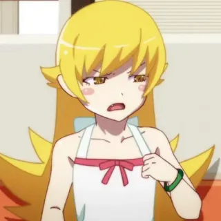 🤢 Shinobu Oshino Monogatari Anime, Vampir, Mädchen, blonde Haare, Ausdruck telegram sticker