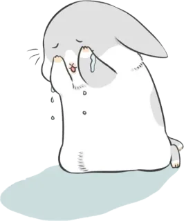 😭 królik, płacz, smutny, łzy, emocjonalny, królik telegram sticker