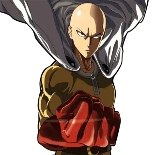 😑 Saitama One-Punch Man Anime, Héroe, Saitama, One Punch Man, Calvo, Manga, Puño whatsapp sticker