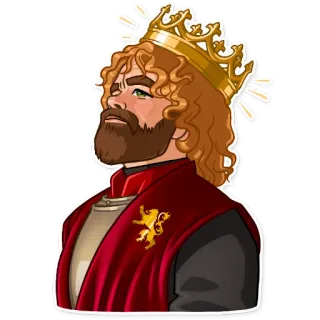 🤴 Tyrion Lannister Game of Thrones Game of Thrones, Tyrion Lannister, Fantasy, Télévision, Personnage, Couronne, Lion telegram sticker